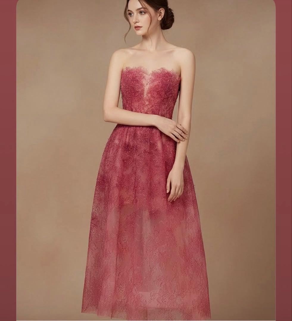 【美品】musele シアーレースビスチェロングドレス