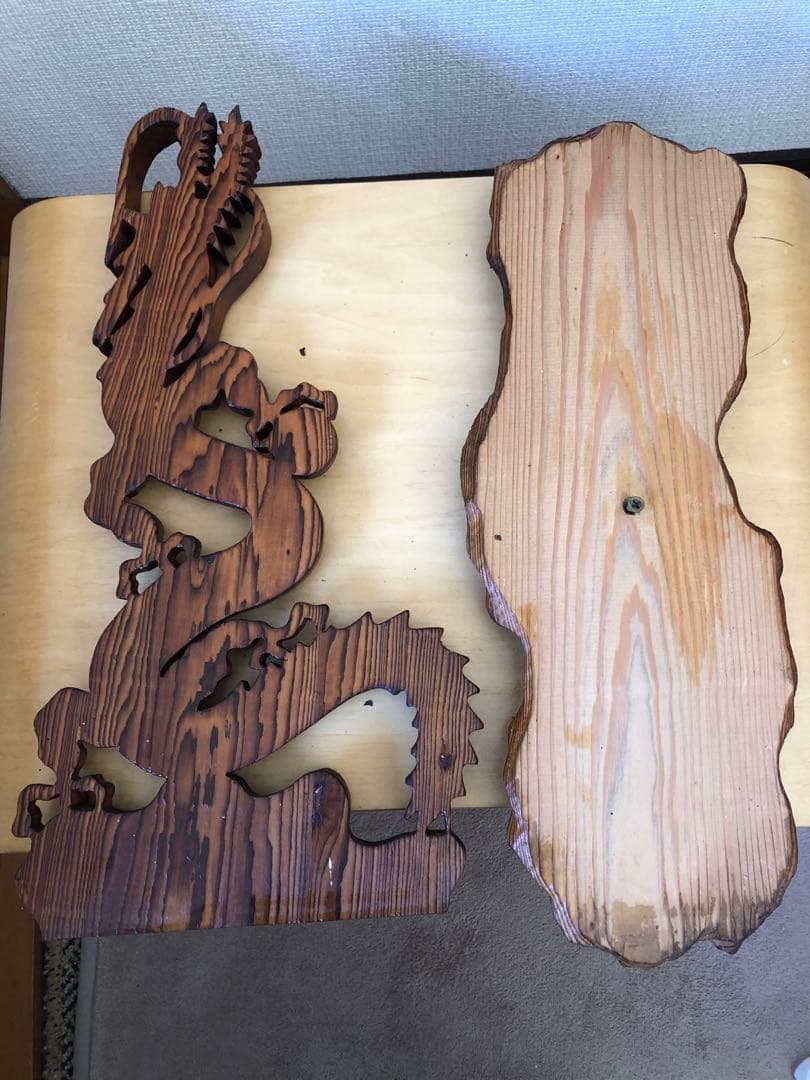 昇龍　置物　木製木彫り　彫刻　オブジェ　屋久杉？