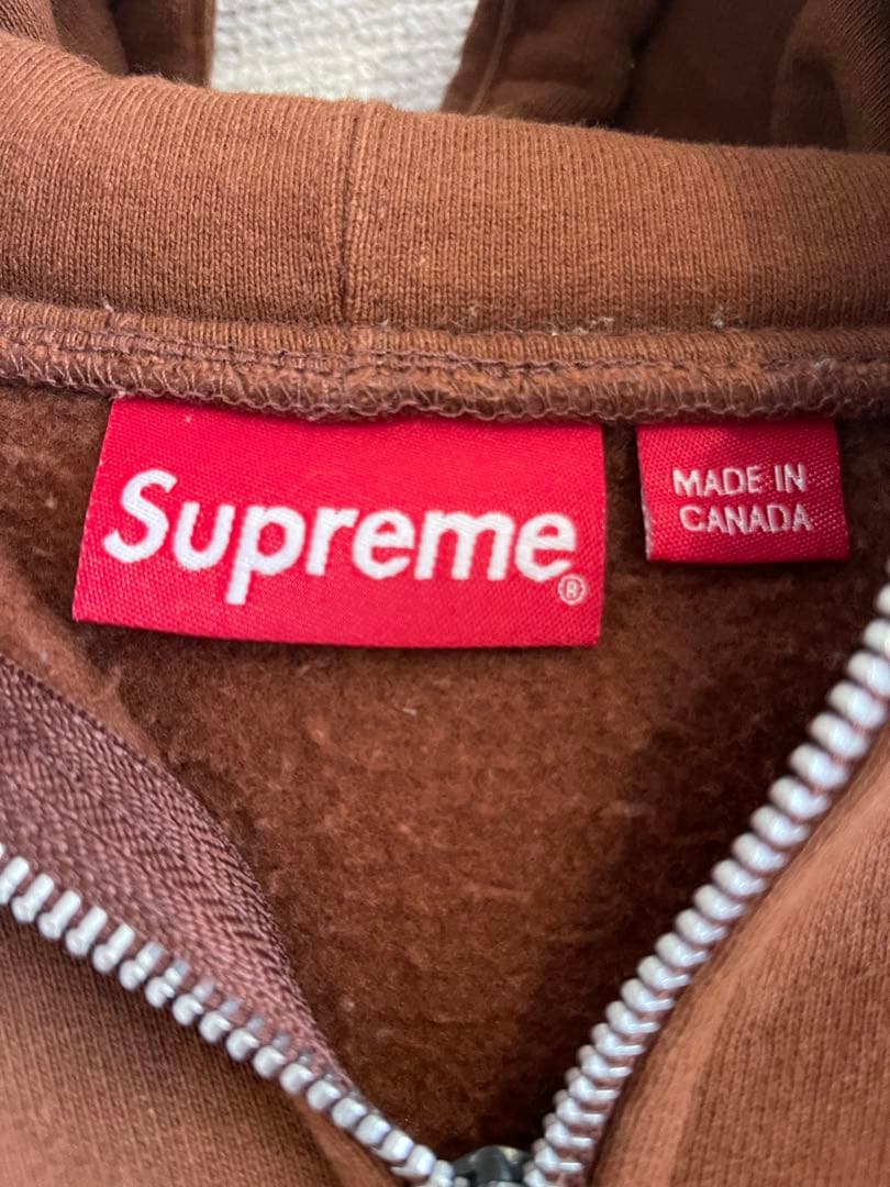 Supreme ブラウン ジップアップフーディ　XLサイズ