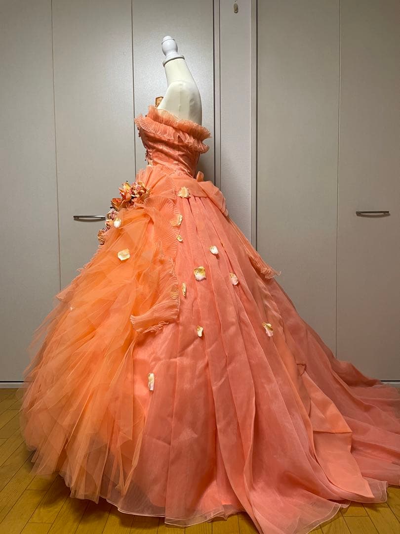 【お値下げ中】AIMER♥︎サーモンピンク(オレンジ)ドレス【エメ】