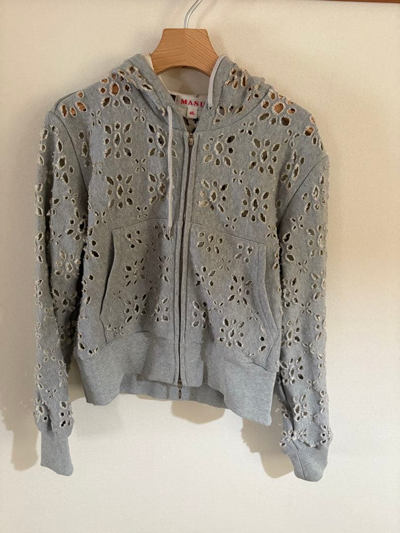 トップス MASU FLOWER HOLE ZIP-UP SWEAT PARKA 46
