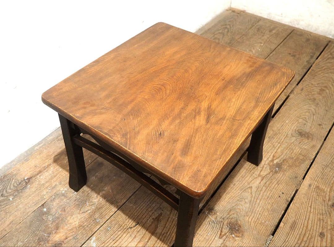 1350 アンティーク　ケヤキのローテーブル　文机　ちゃぶ台　座卓　骨董　レトロ