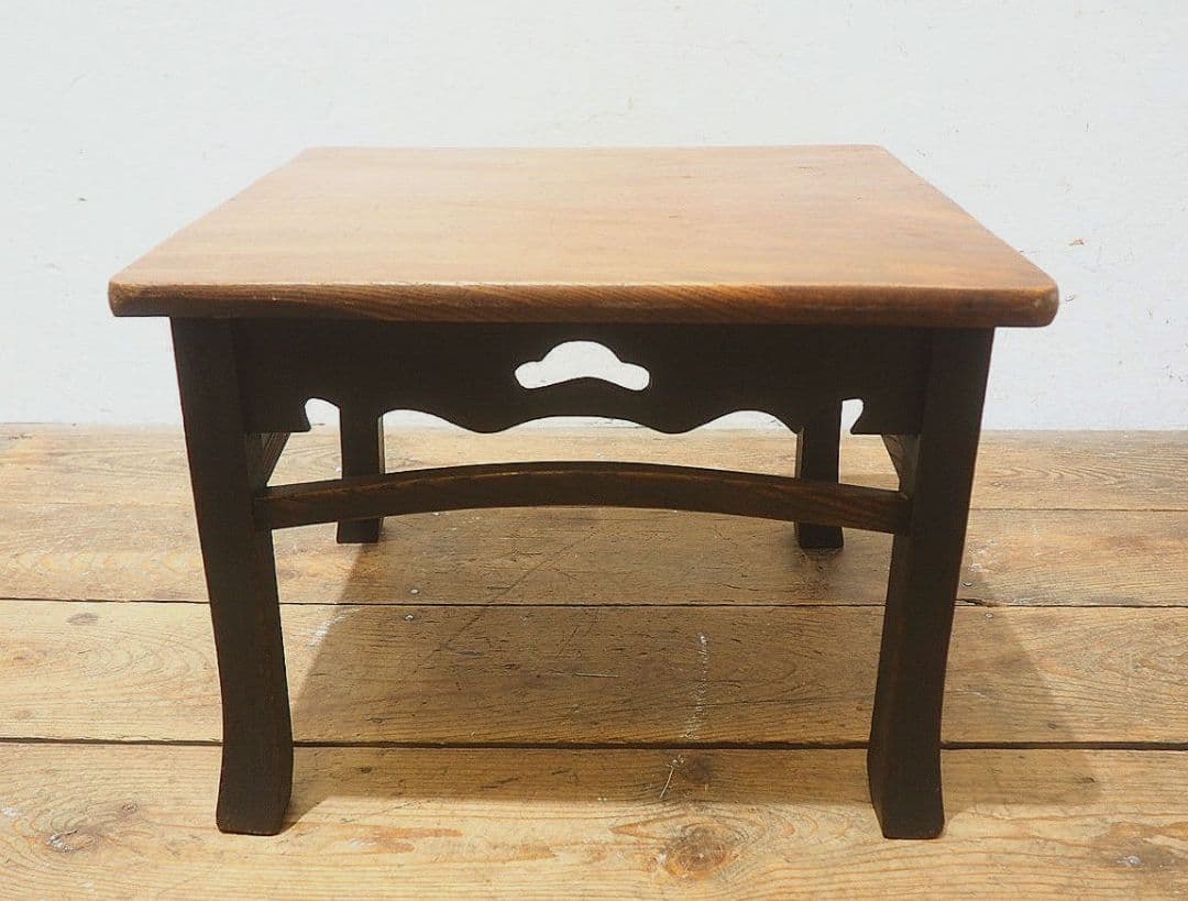 1350 アンティーク　ケヤキのローテーブル　文机　ちゃぶ台　座卓　骨董　レトロ