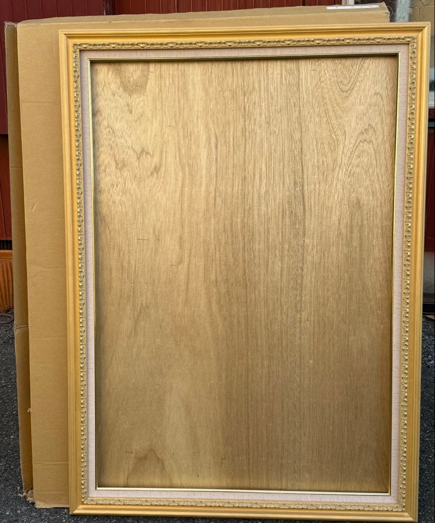 P50サイズゴールド木製油彩額縁　前面アクリル板＆供箱付き　送料込み　12/3