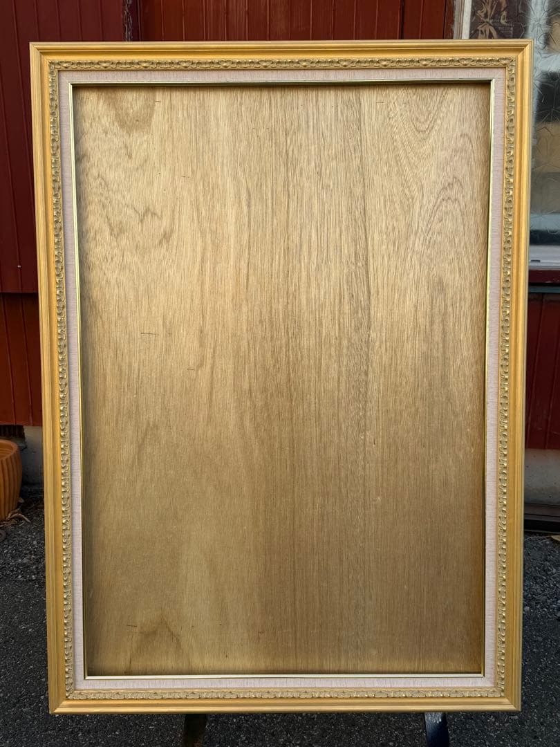 P50サイズゴールド木製油彩額縁　前面アクリル板＆供箱付き　送料込み　12/3