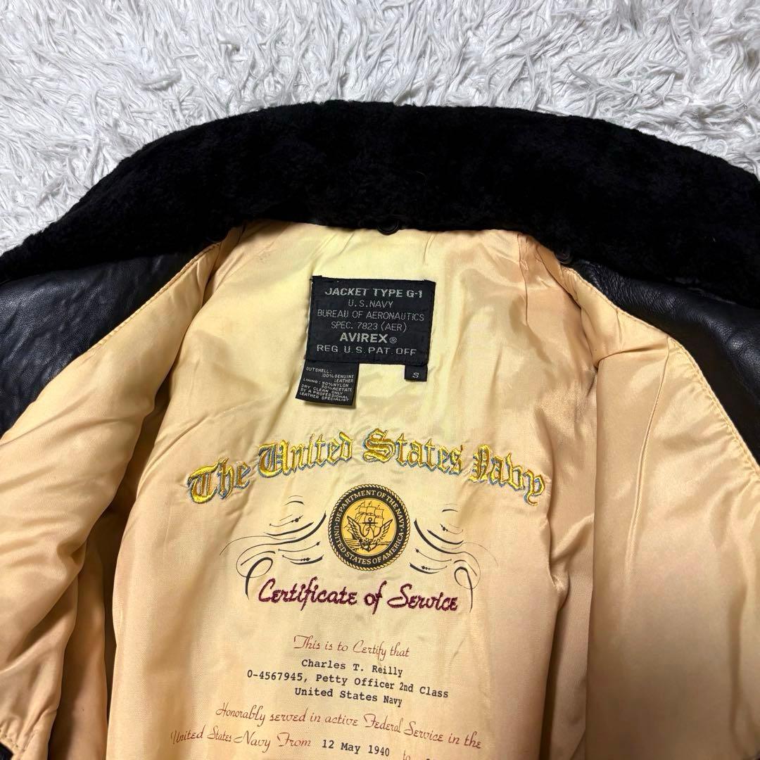 【新品未使用】AVILEX 7823 G1 ボア付きフライトジャケット ブラック