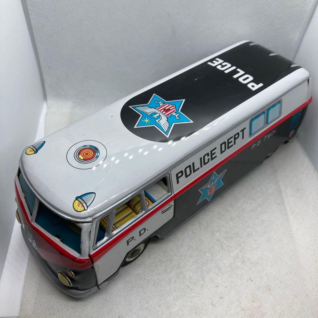 日本製 ワーゲン バス ポリス ブリキ自動車 レトロ VW POLICE