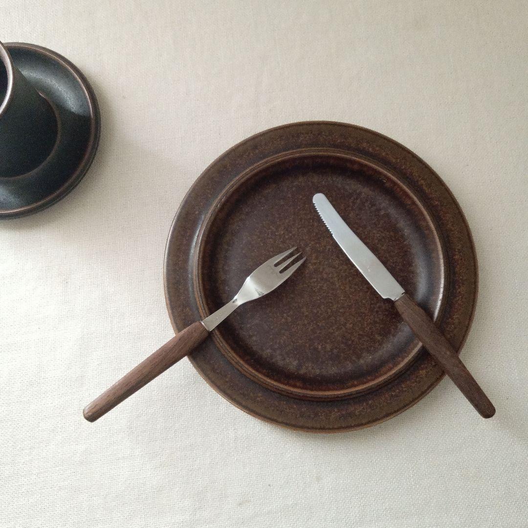 ドイツ・ゾーリンゲン／チークハンドルのフォーク＆ナイフ 8本セット／ヴィンテージ