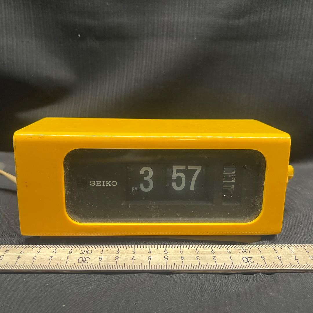〇Nb左1064 昭和レトロ セイコー パタパタ時計 DP617 イエロー