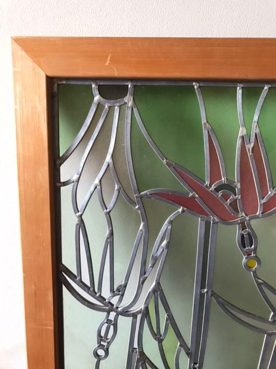 アンティーク　ステンドグラスフレーム入り