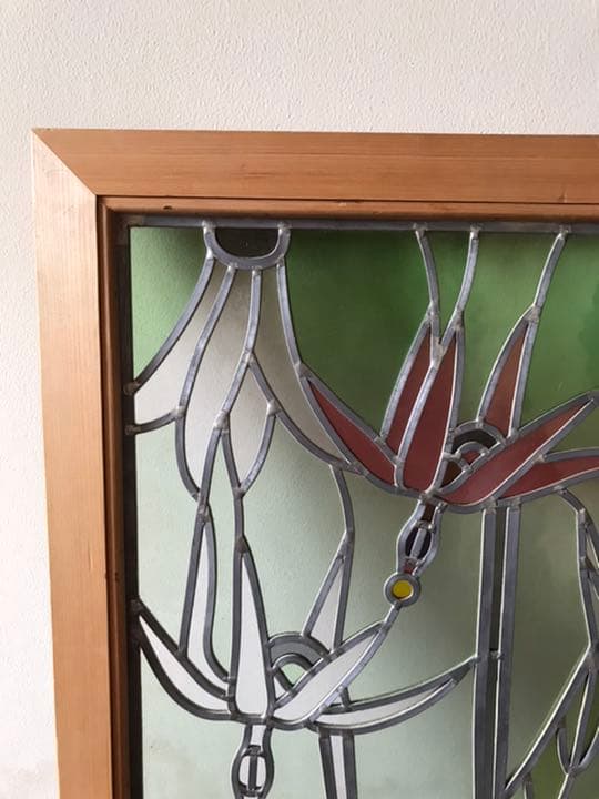 アンティーク　ステンドグラスフレーム入り