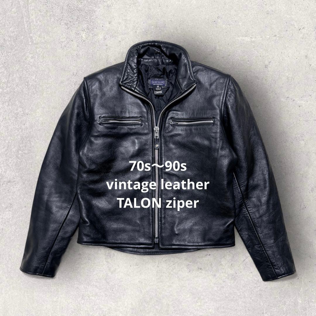 美品 70s〜90s TALONジップ シングル ライダース M カウハイド