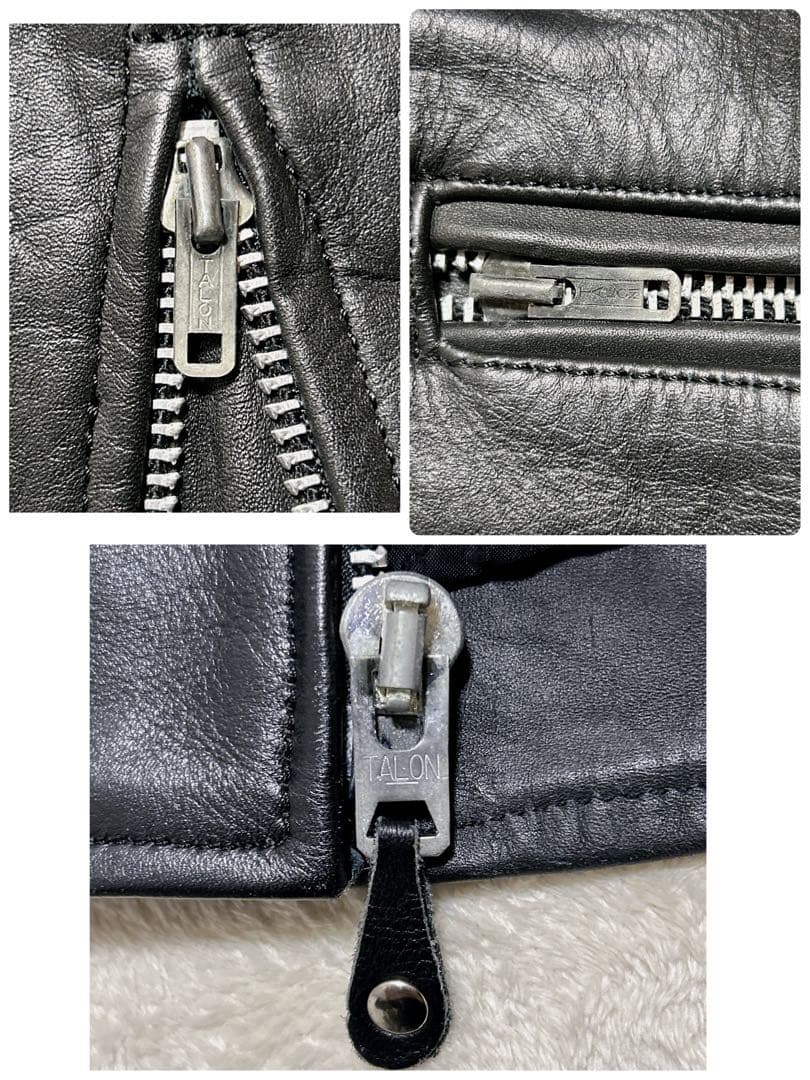 美品 70s〜90s TALONジップ シングル ライダース M カウハイド