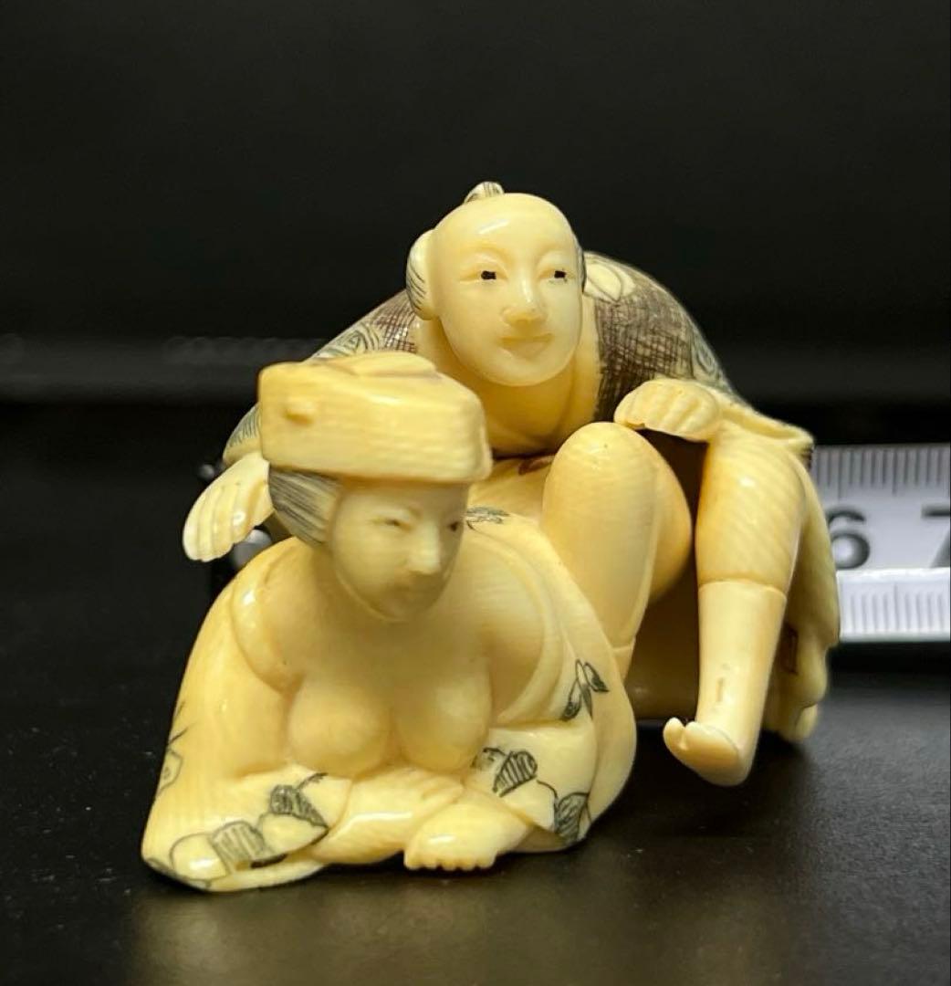 極上春画 根付 重さ:63g 　（提げ物 /緒締め /