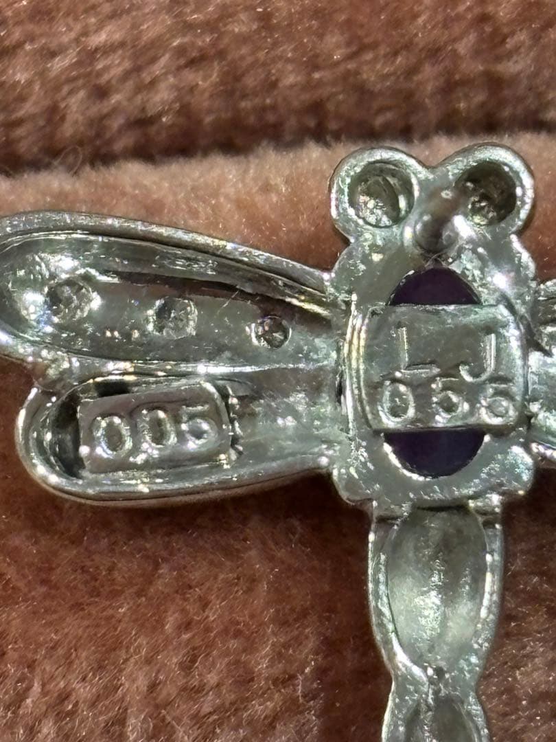 〜最終価格＊超特価〜【貴重】ラベンダーヒスイ&ダイヤ♦︎トンボ ピンブローチ　新品