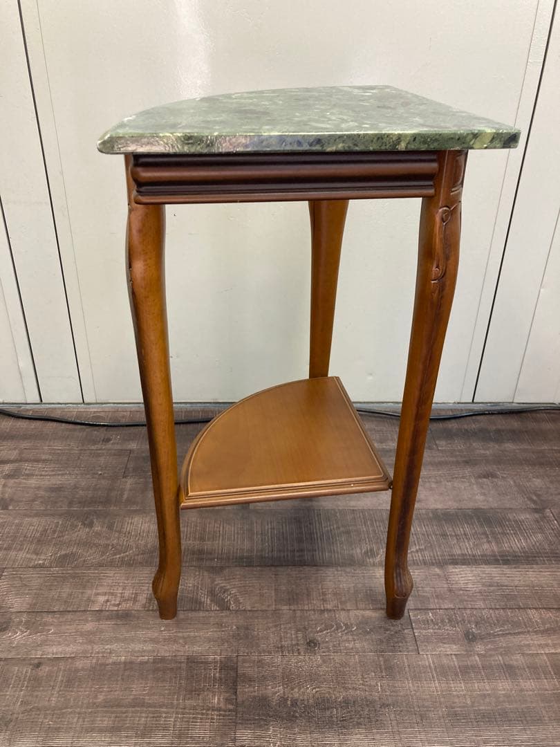 イタリア製 大理石　花台　猫脚コンソールテーブル　コーナー用