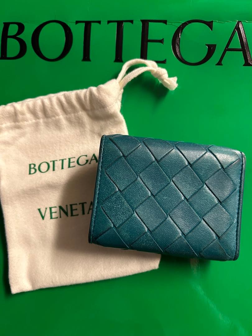 BOTTEGA VENETA 三つ折り財布 青