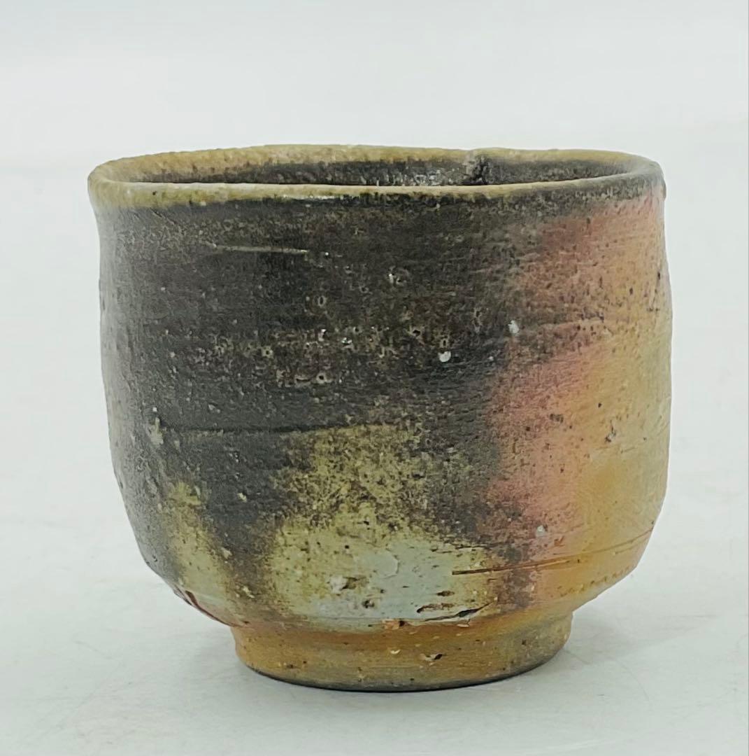 【12】★人間国宝・山本陶秀先生　備前焼酒杯　ぐい呑　酒呑　お猪口　四方桟共箱★