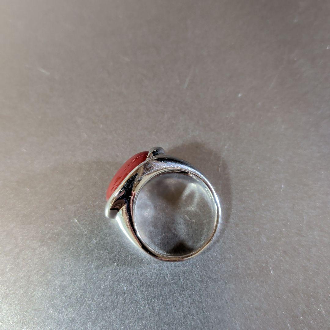 リング　Pt900　珊瑚　カボション　10.37g