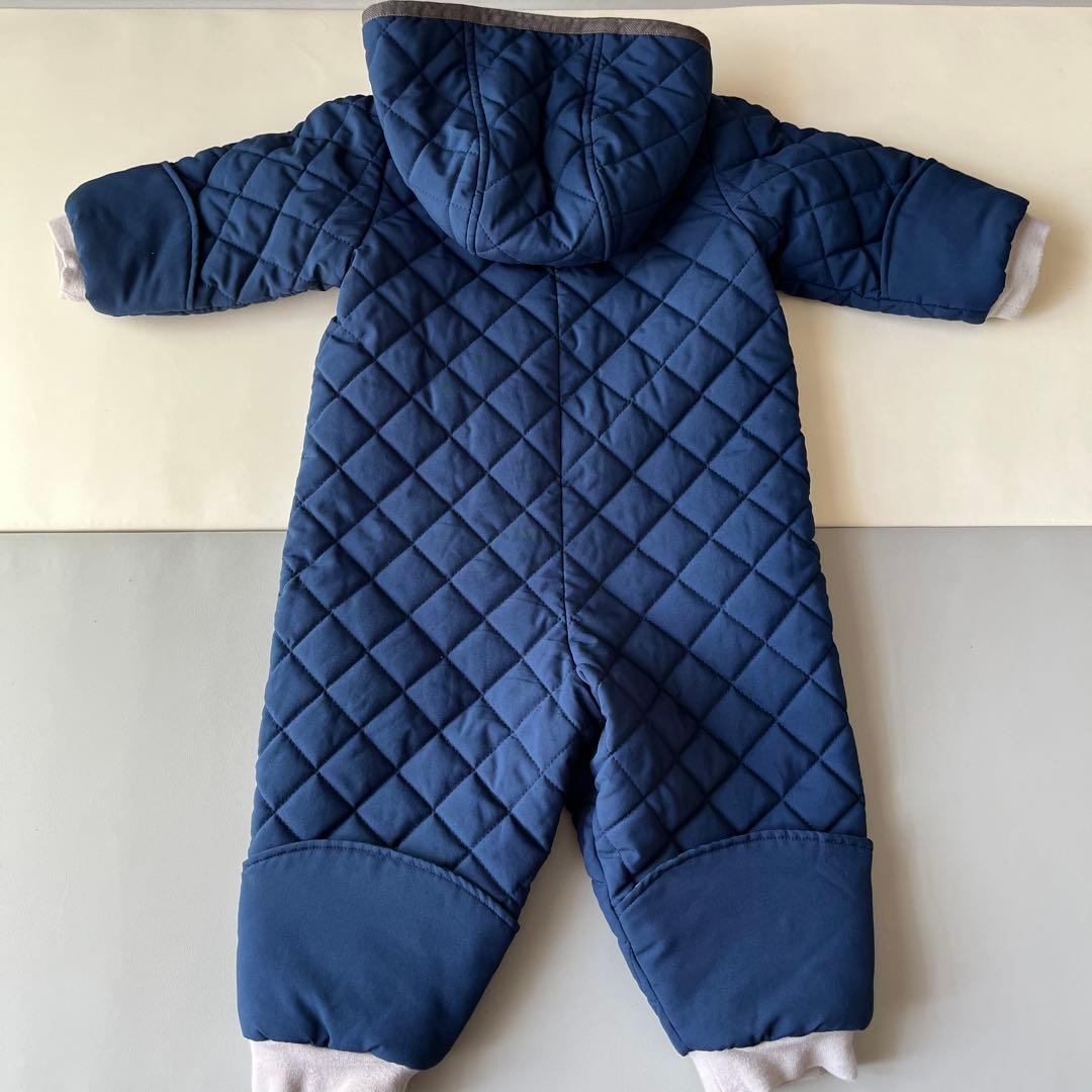ファミリア ネイビー キルティング アウター ジャンプスーツ 80 ロンパース