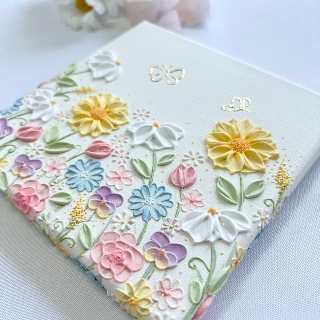 蝶　テクスチャーアート　バタフライ　絵画　インテリアアート　花　絵　癒し