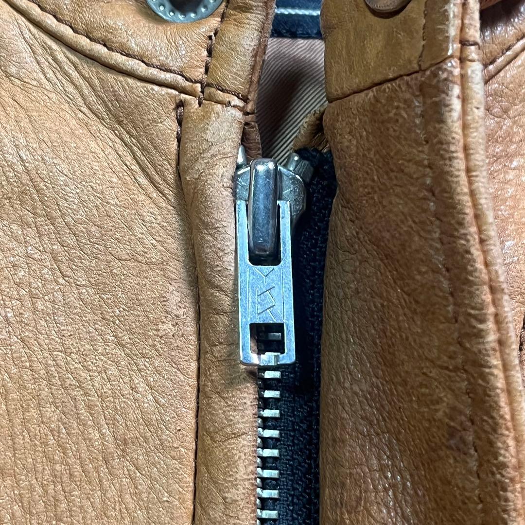 KUSHITANI シングルライダースジャケット　本革　オールレザー　短丈　S