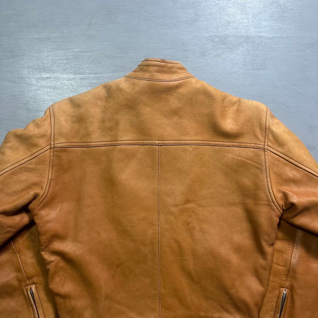 KUSHITANI シングルライダースジャケット　本革　オールレザー　短丈　S