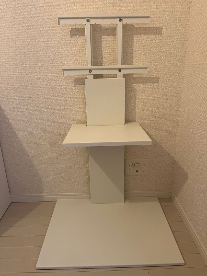 EQUALSイコールズWALL 壁寄せテレビスタンド ハイタイプ棚板付きホワイト