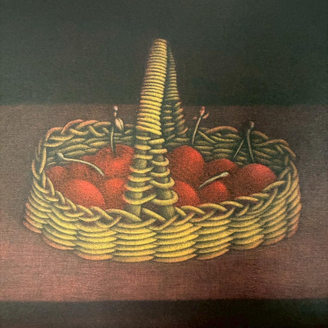 美品 元村平「さくらんぼ」銅版画 直筆サイン入り フランスで活躍 静物