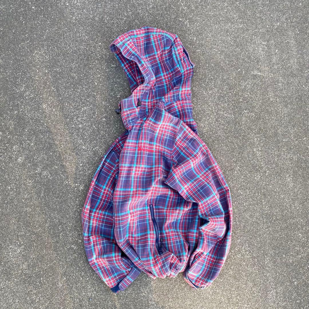 00s Columbia 短丈 チェック ジャケット y2k テック系 人気