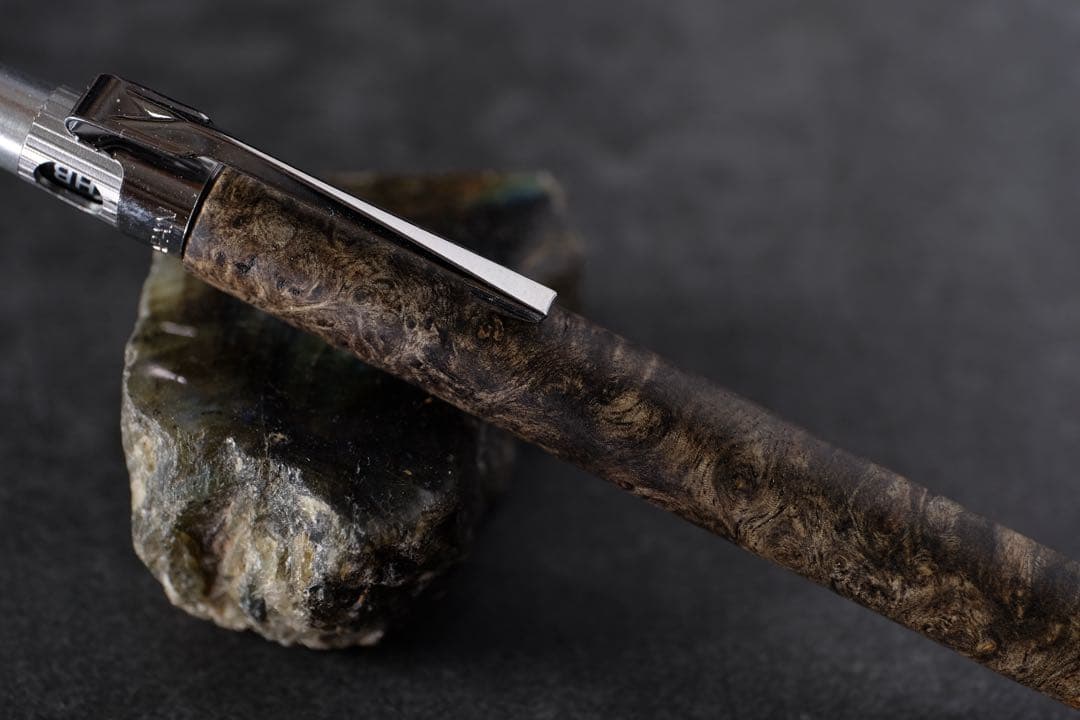 PG5木軸カスタム0199　高村杢工房 製図用シャープペンシル　花梨瘤　至高の黒