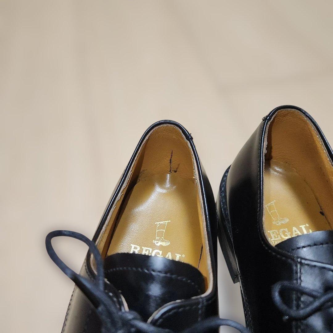 美品リーガル プレーントゥ J636 ブラック 25.5