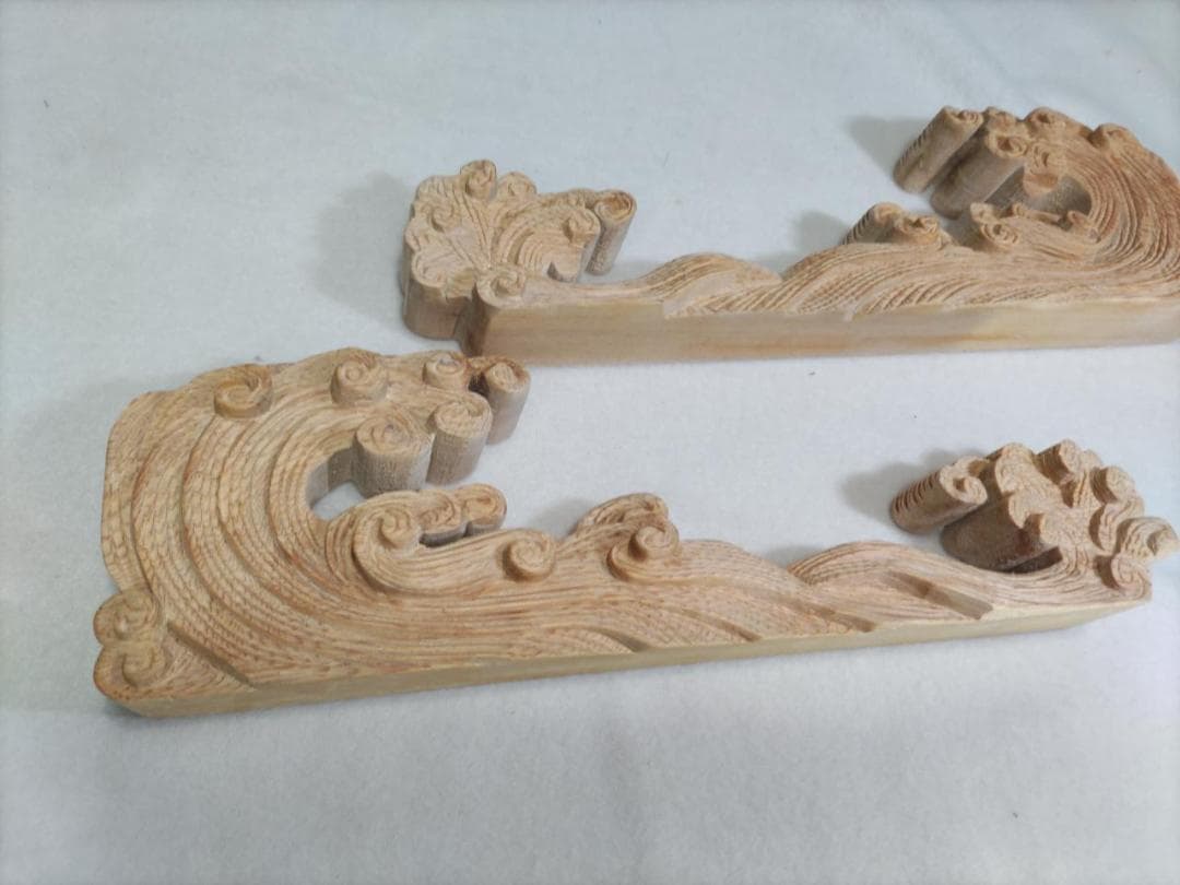 ★ ☆【波】幅30ｃｍ　1組（2個）山車、だんぢり彫刻部材　送料無料！