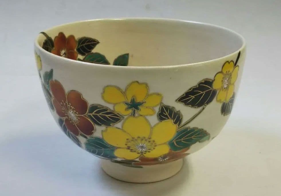 最終値下 茶道具 茶碗 色絵 山吹 山川敦司 新品