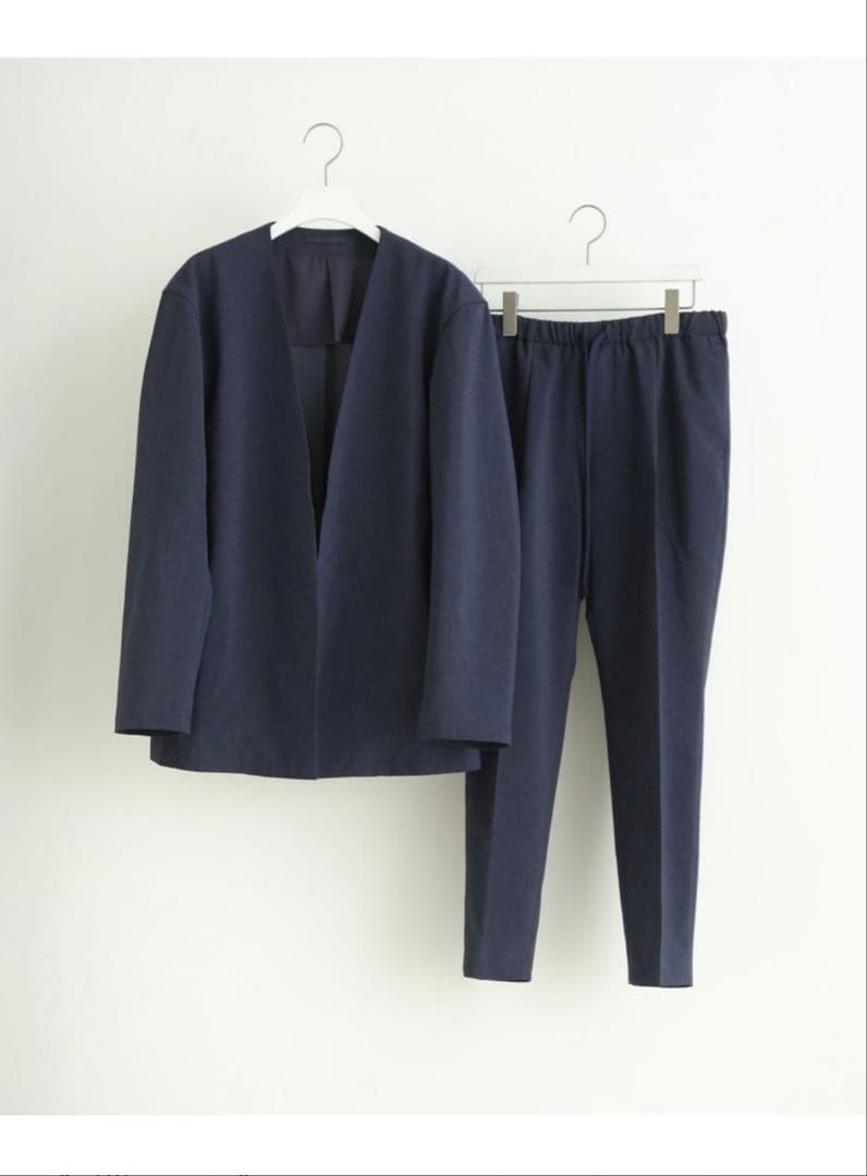 【定価19,910円】美品ノーカラージャケット ＆イージーパンツ2点セットM