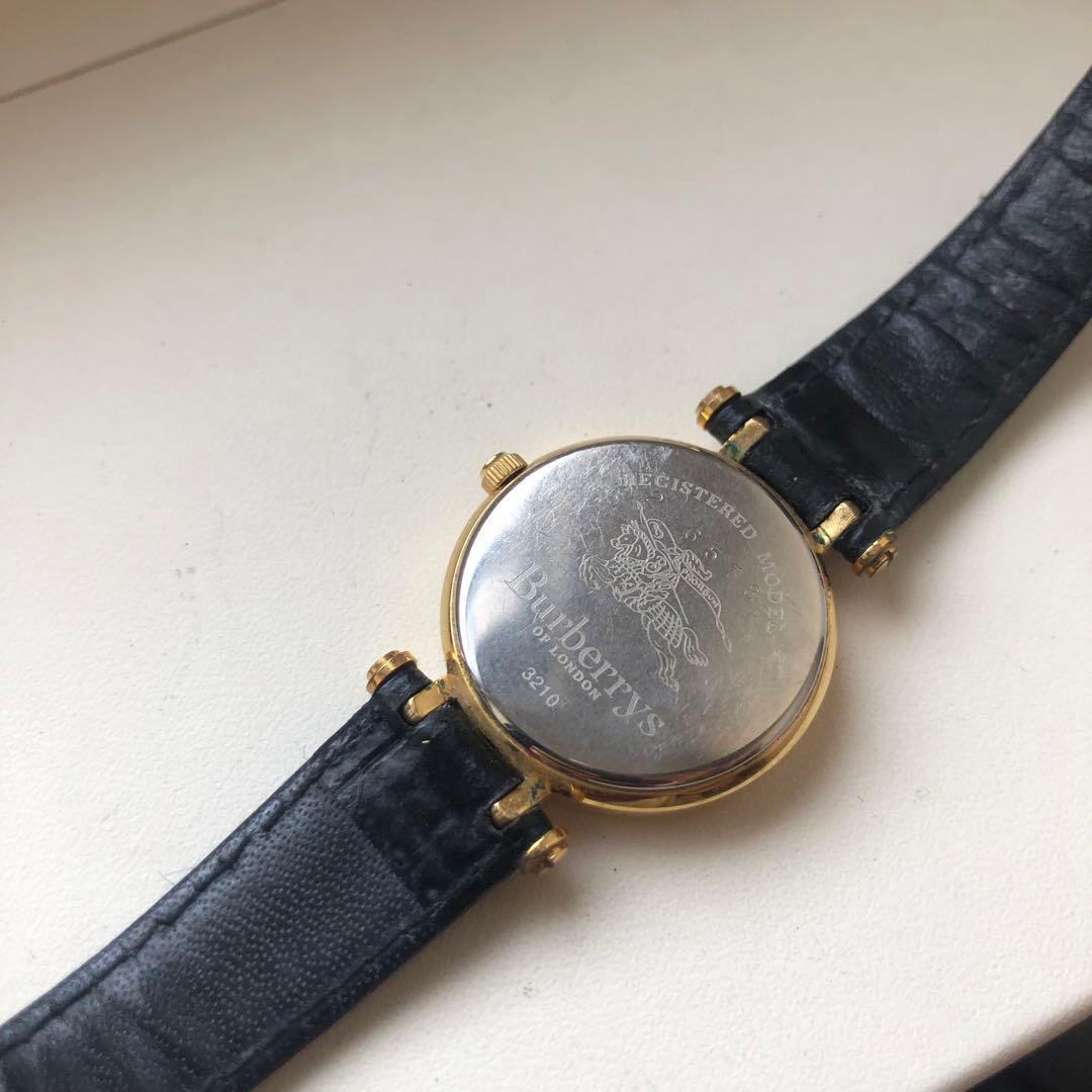 Burberrys バーバリーズ　電池新品　ローマン　レザー ベルト 時計