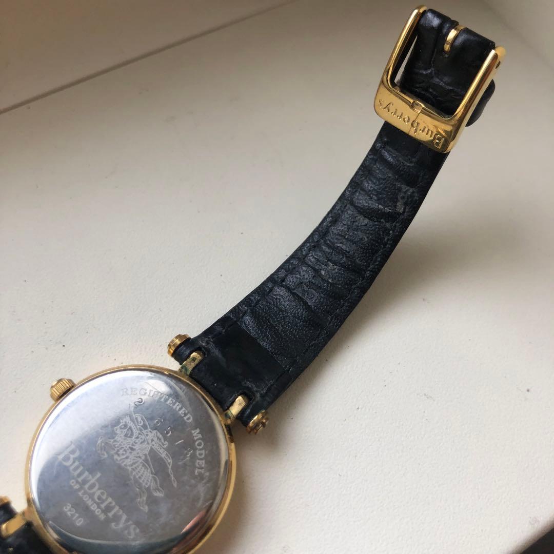 Burberrys バーバリーズ　電池新品　ローマン　レザー ベルト 時計