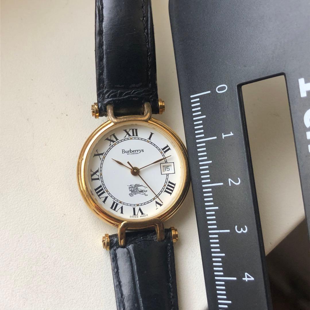 Burberrys バーバリーズ　電池新品　ローマン　レザー ベルト 時計