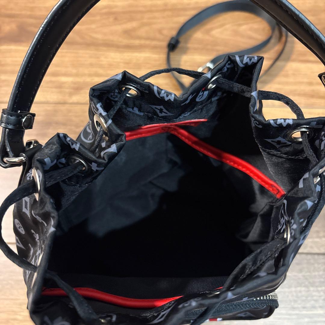 【美品】カステルバジャック 2way ミニ 巾着 ショルダーバッグ 総柄デザイン