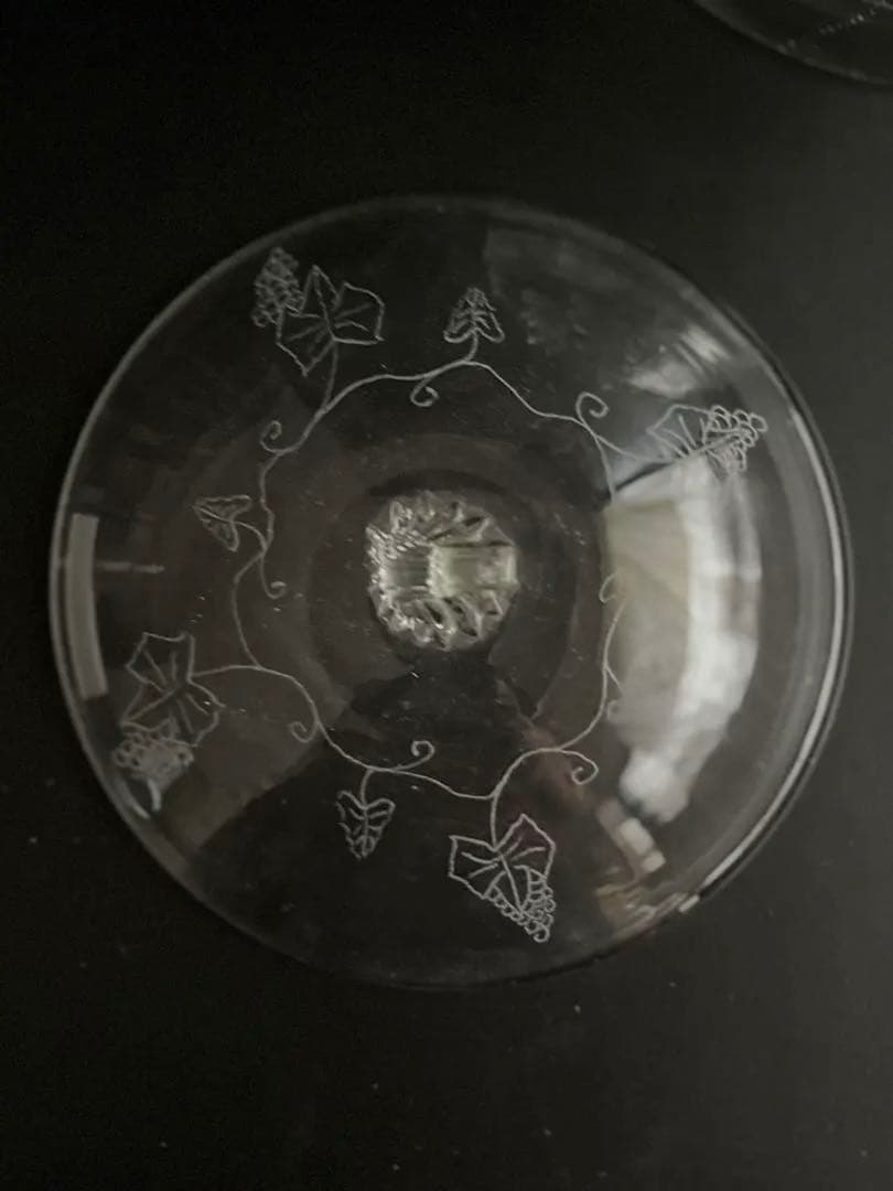 669 骨董 アンティーク 和ガラスの蓋物 菓子器 三つ脚 エッチング 大正期