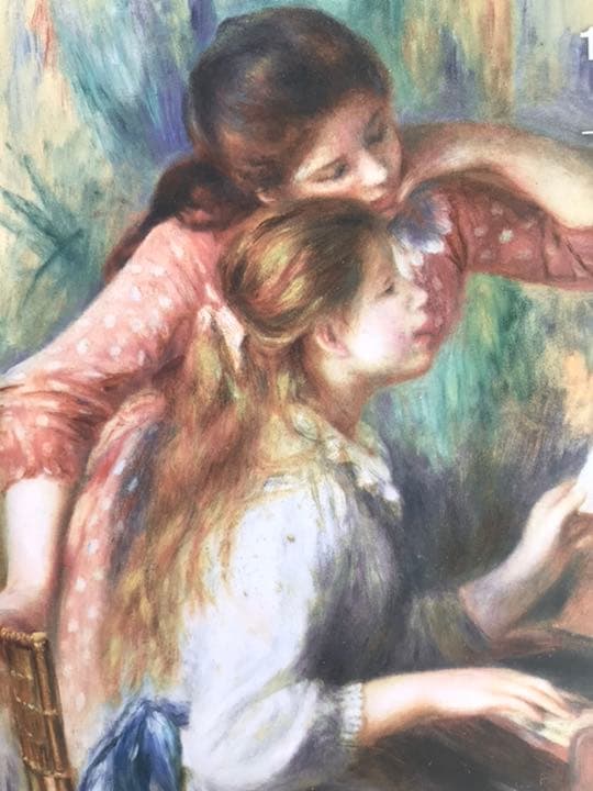 再値下げ❣️ピアノを弾く少女たち　ルノアール　希少サイズ　額縁付き