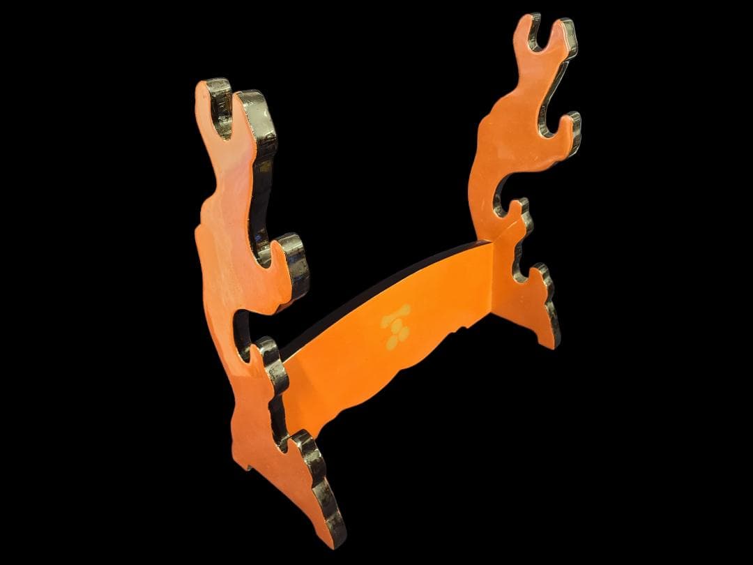 長門三つ星 家紋 刀掛け 3本掛け 約45x46x18 1.7kg 骨董1118