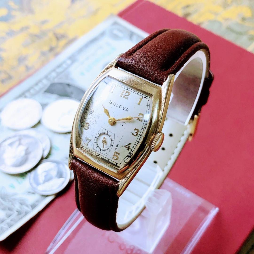 #3800【渋くてお洒落】メンズ 腕時計 ブローバ 動作品 アンティーク 手巻き