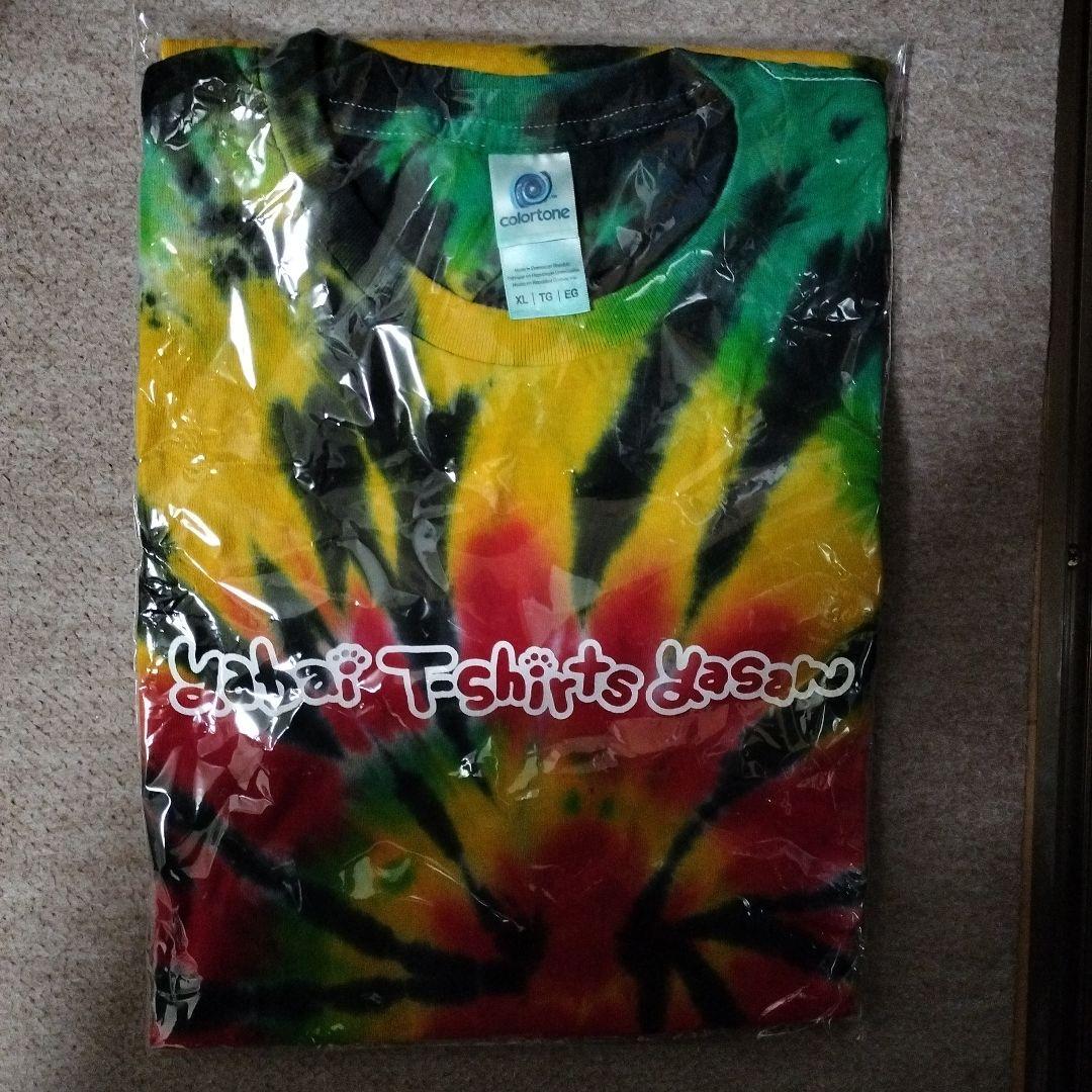 ワンちゃんネコちゃん大暴れタイダイ Tシャツ XL ヤバイTシャツ屋さん