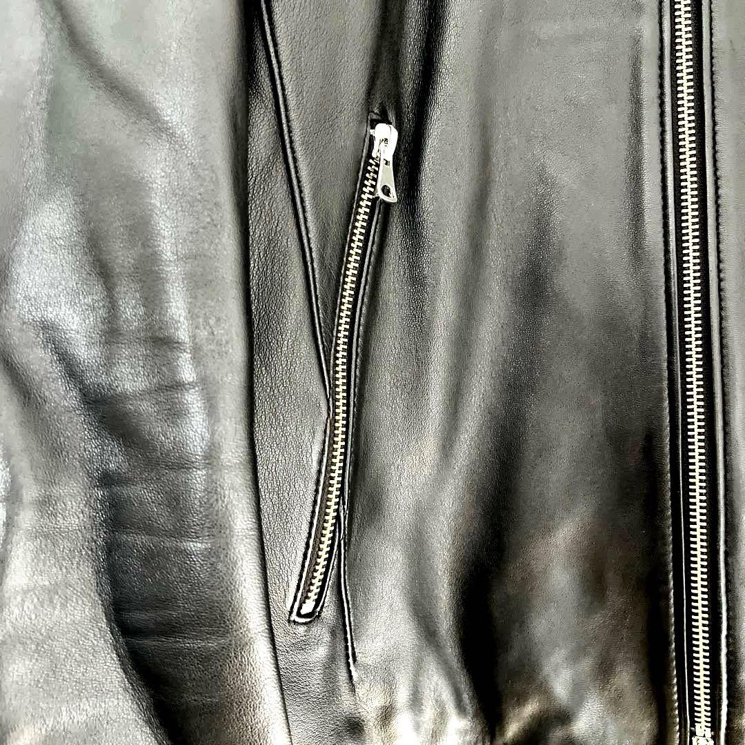 【極美品】ステュディオス ラムレザー シングル ライダース ジャケット L相当