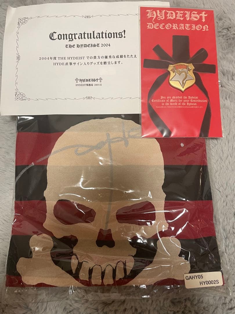 hyde 直筆サイン入り長袖Tシャツ【未開封ワンオーナー品】