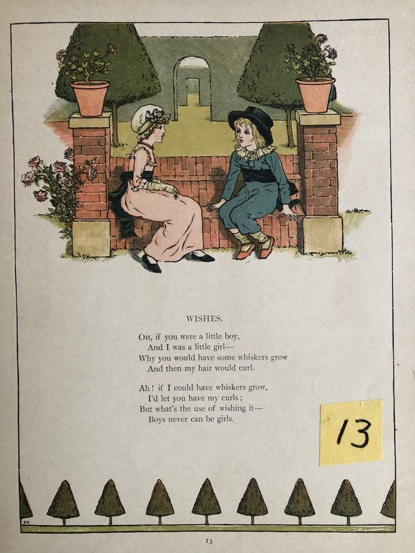 1885年に出版された ケイト・グリーナウェイの 多色版画で製作された絵本