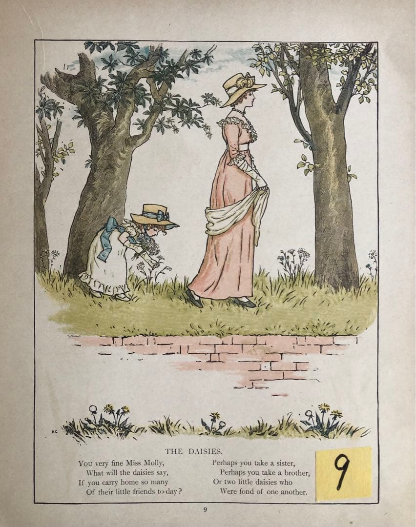 1885年に出版された ケイト・グリーナウェイの 多色版画で製作された絵本