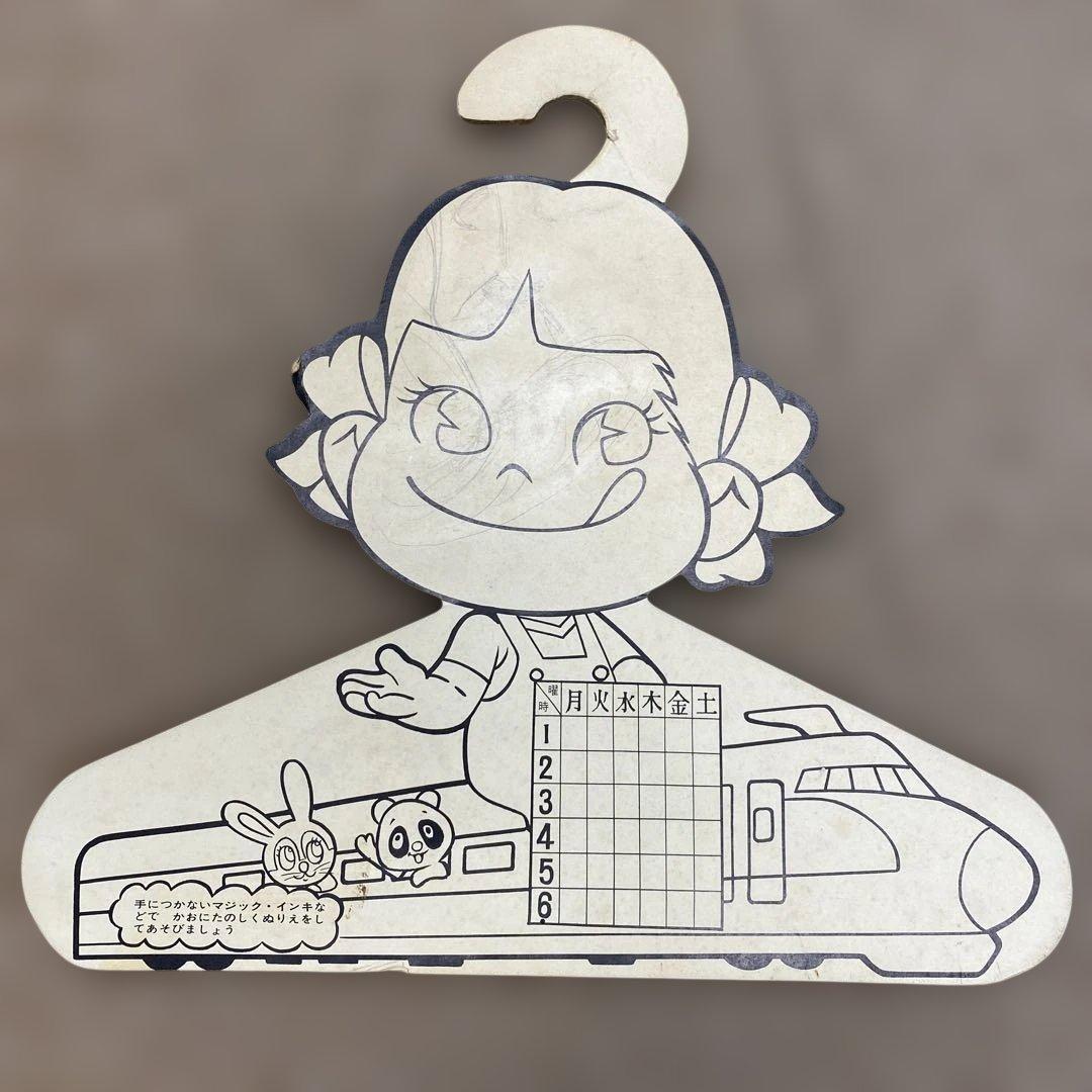 ぺこちゃん　紙ハンガー　ハンカチ（赤・青）セット