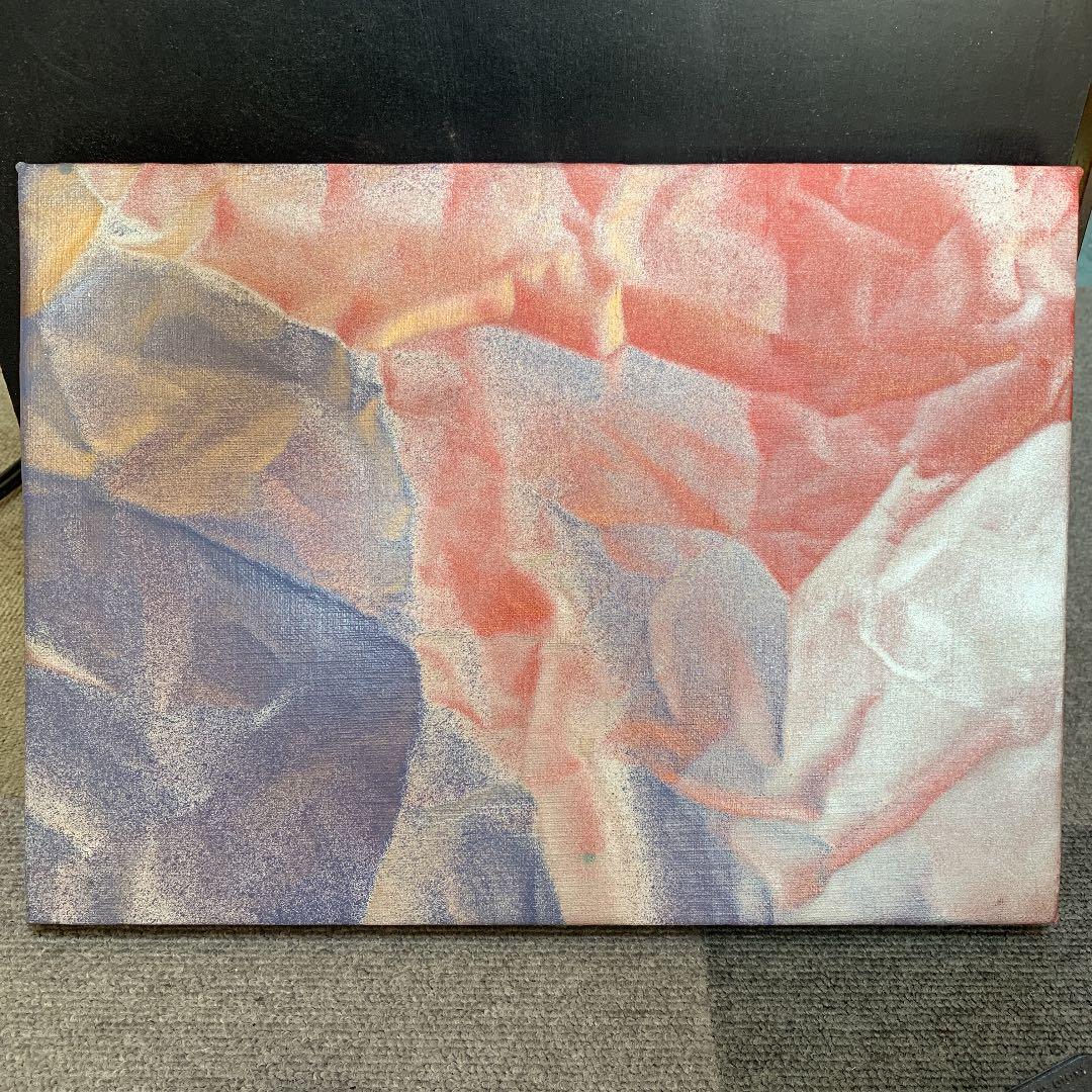 油絵、34cm×26cm。「トリコロール」高級額付き。